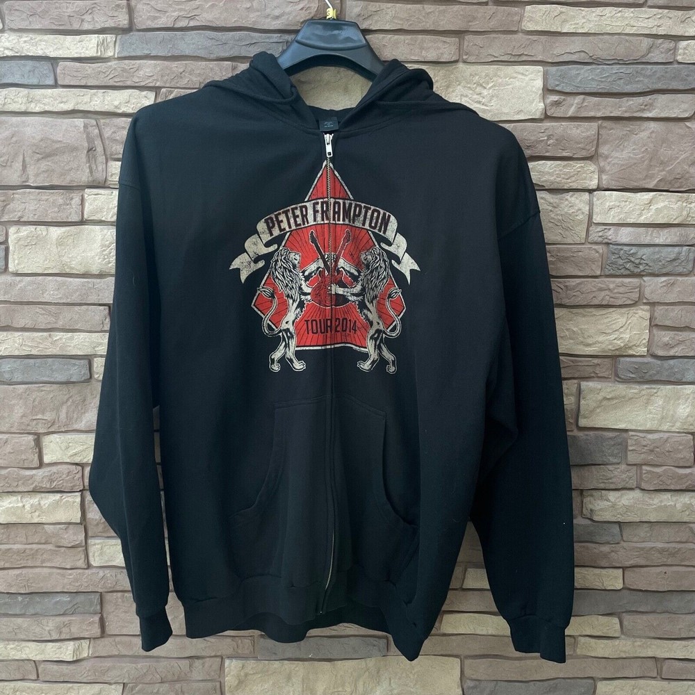 PETER FRAMPTON DOOBIE BROTHERS Tour 2014 Black Full Zip Hoodie Size XXL